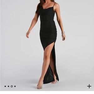 Long black sparkly dress